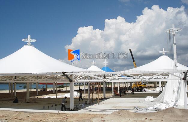 膜結(jié)構(gòu)遮陽棚的支撐體系由哪幾部分組成？